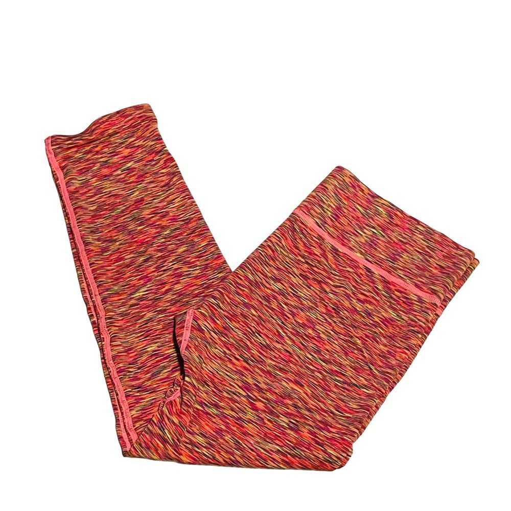10/$25🦋 Kathy Pink/Orange Neon Multicolor Cropped Workout Capri Pants - Small